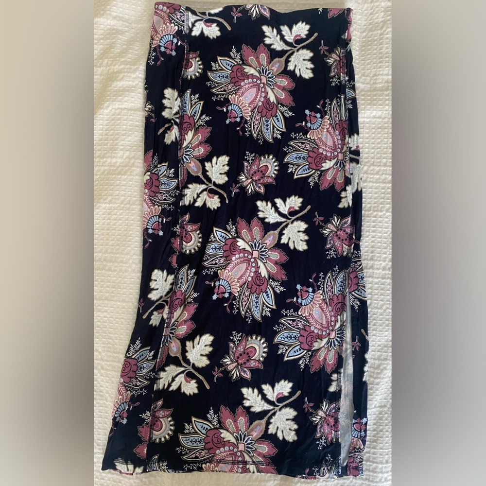 Loft Paisley midi skirt